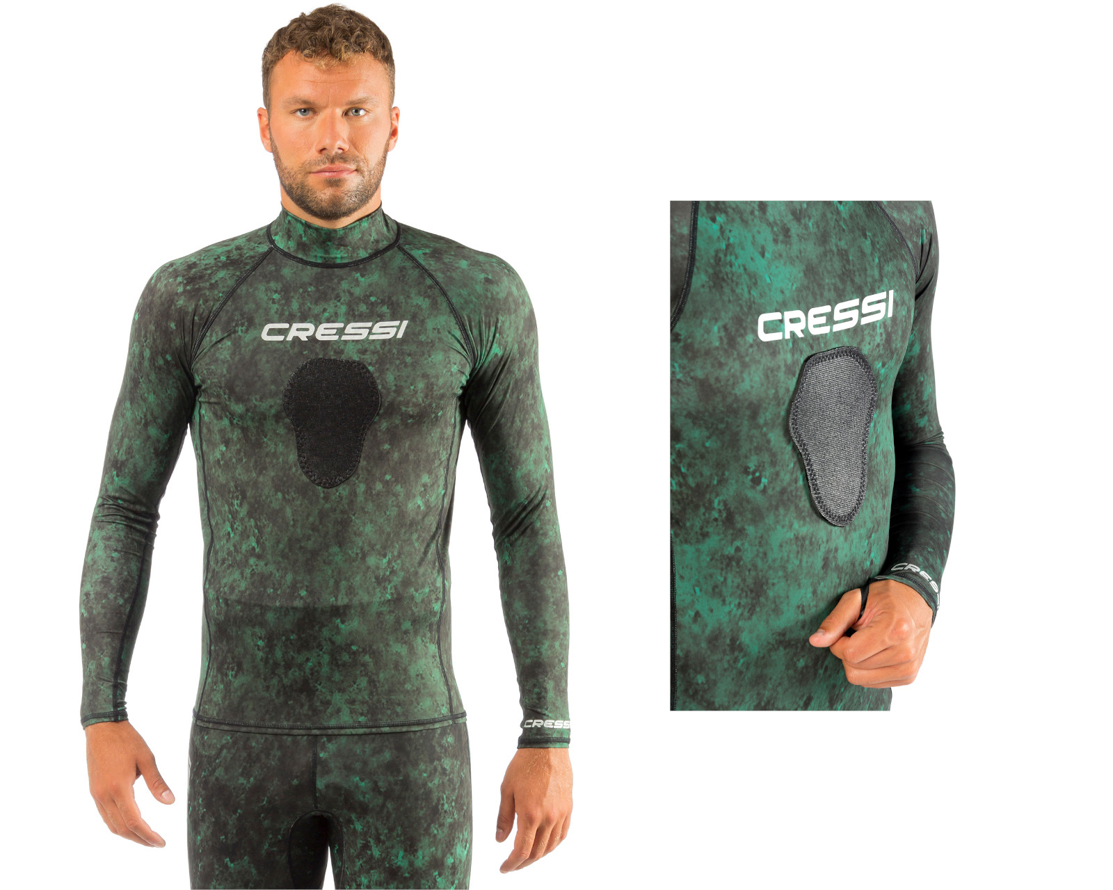 Foto 3 pulgar | Playera para Bucear Cressi Rash Guard Hunter Camuflaje Talla XL Manga Larga color Verde para Hombre