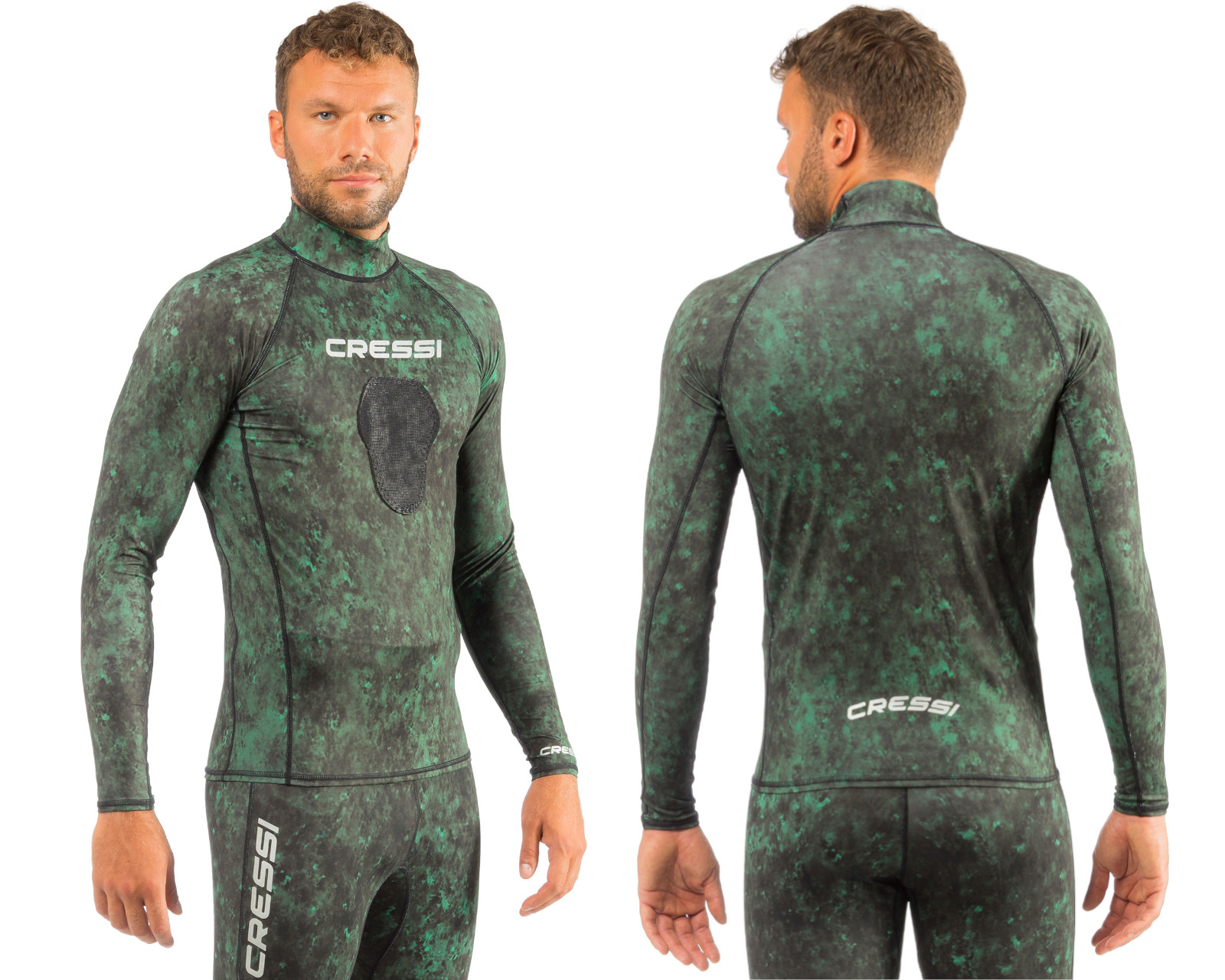 Foto 4 pulgar | Playera para Bucear Cressi Rash Guard Hunter Camuflaje Talla XL Manga Larga color Verde para Hombre