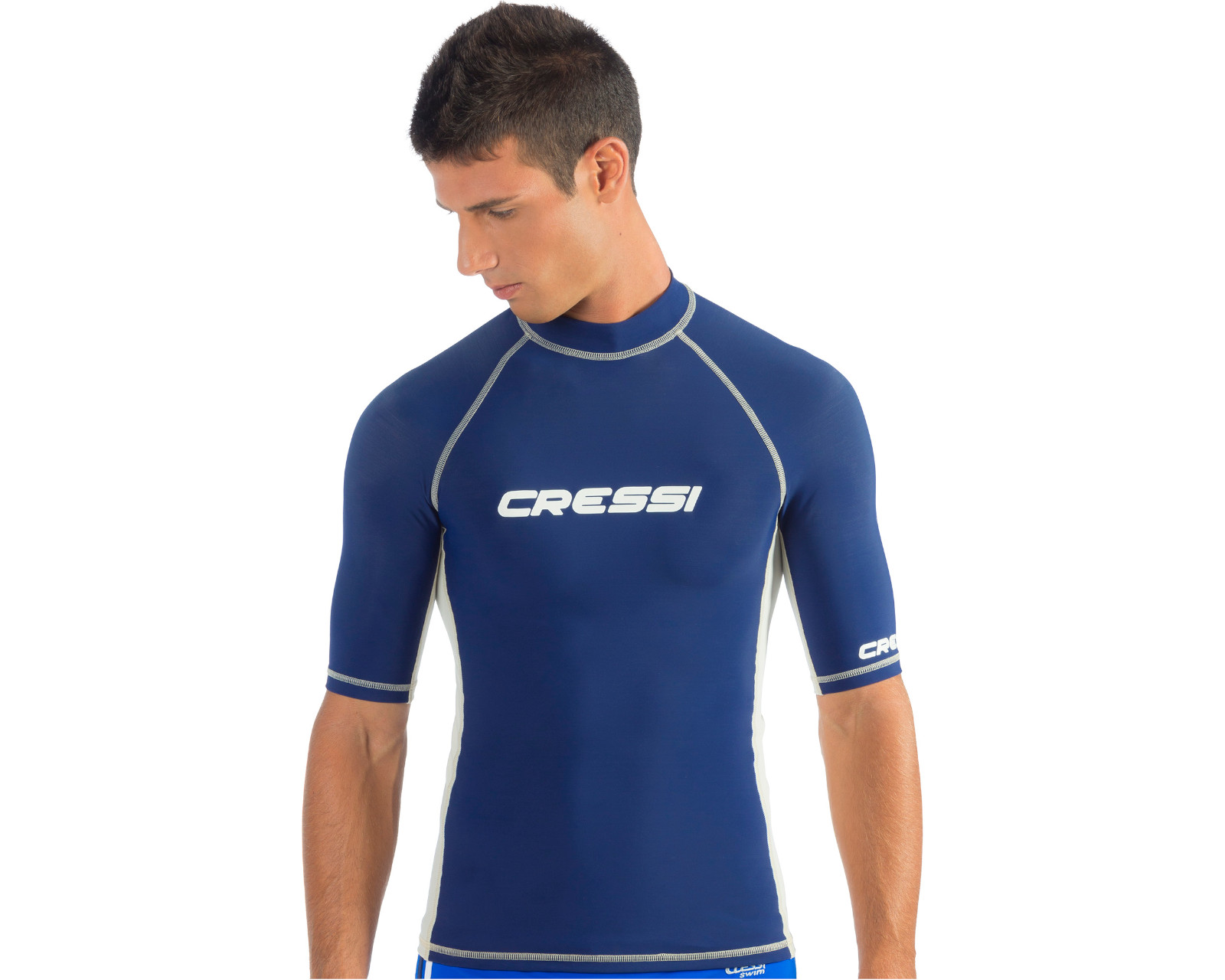 Foto 1 | Playera para Buceo Cressi Rash Guard talla S Manga Corta Protección Uv color Azul para Hombre