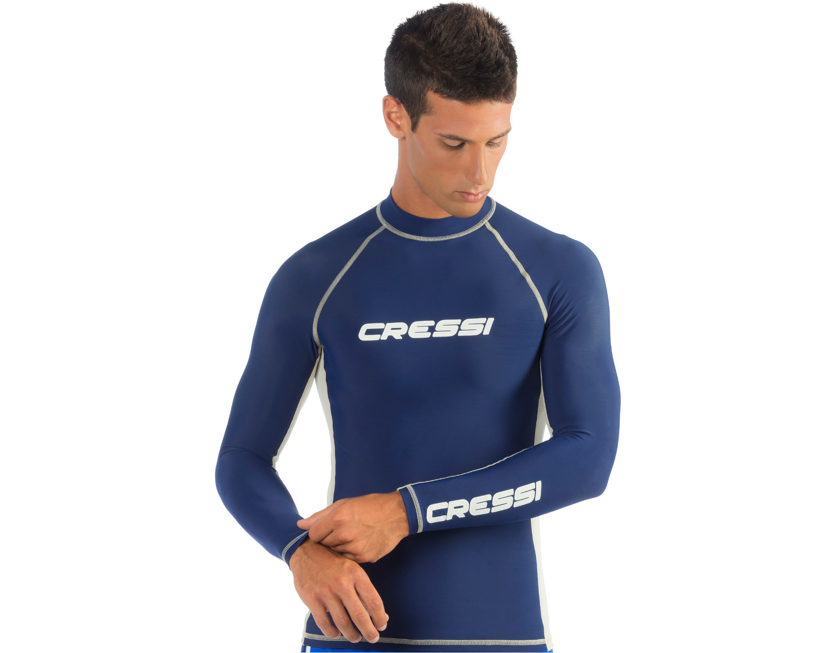 Foto 3 pulgar | Playera para Buceo Cressi Rash Guard Talla S Manga Larga Protección UV color Azul para Hombre