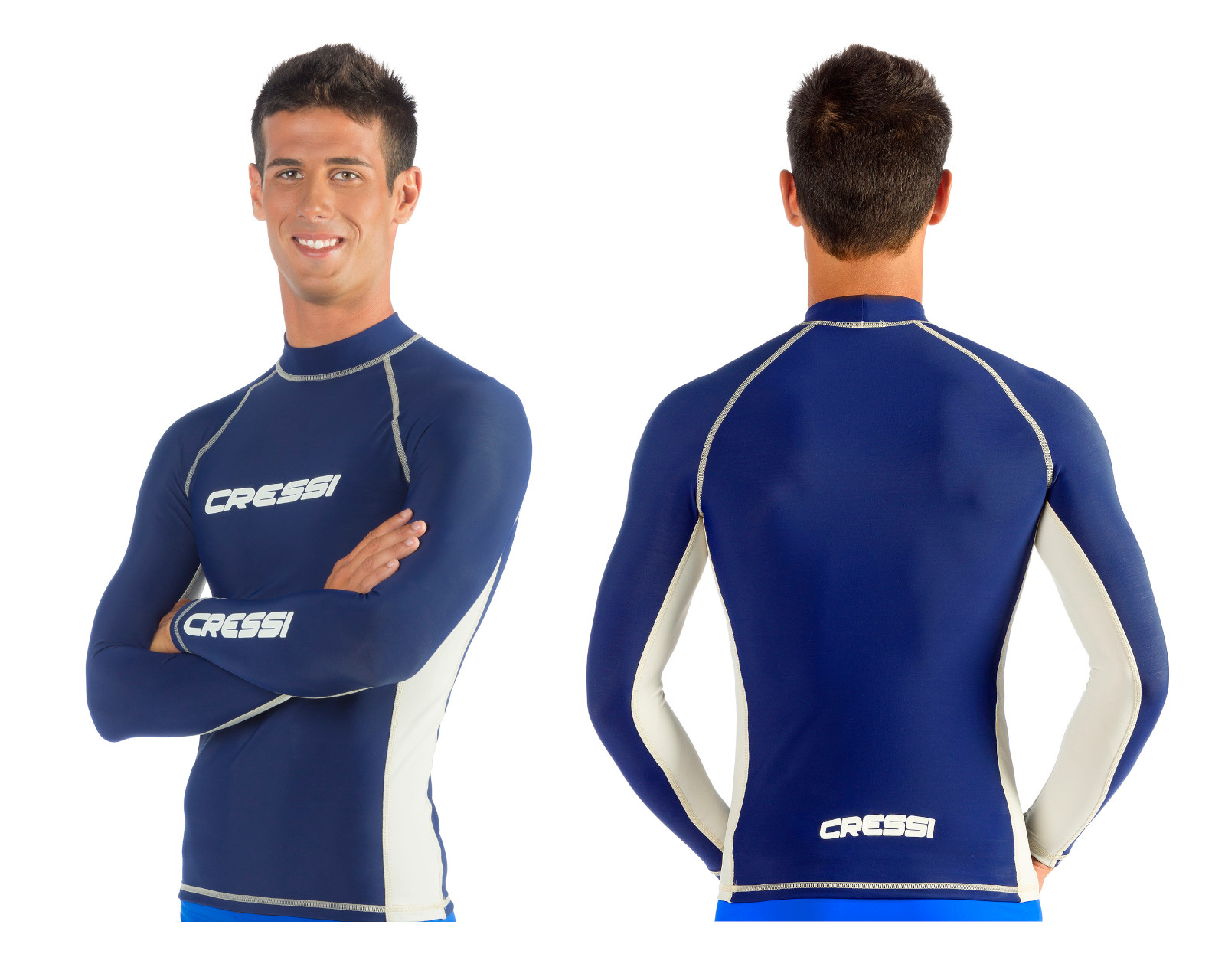 Foto 4 pulgar | Playera para Buceo Cressi Rash Guard Talla S Manga Larga Protección UV color Azul para Hombre