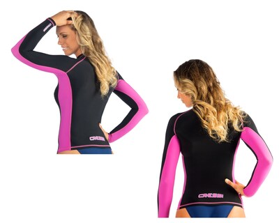 Foto 3 | Playera para Bucear Cressi Rash Guard Talla L Manga Larga Protección UV color Negro/Rosa para Mujer