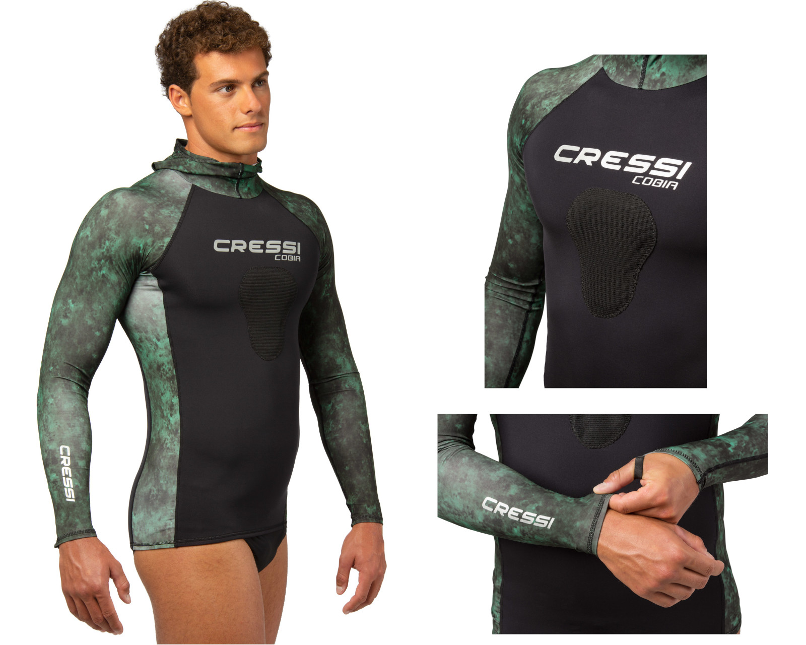 Foto 4 pulgar | Playera para buceo Cressi Cobia Rash Talla XXXL Manga Larga color Verde Camuflaje para Hombre