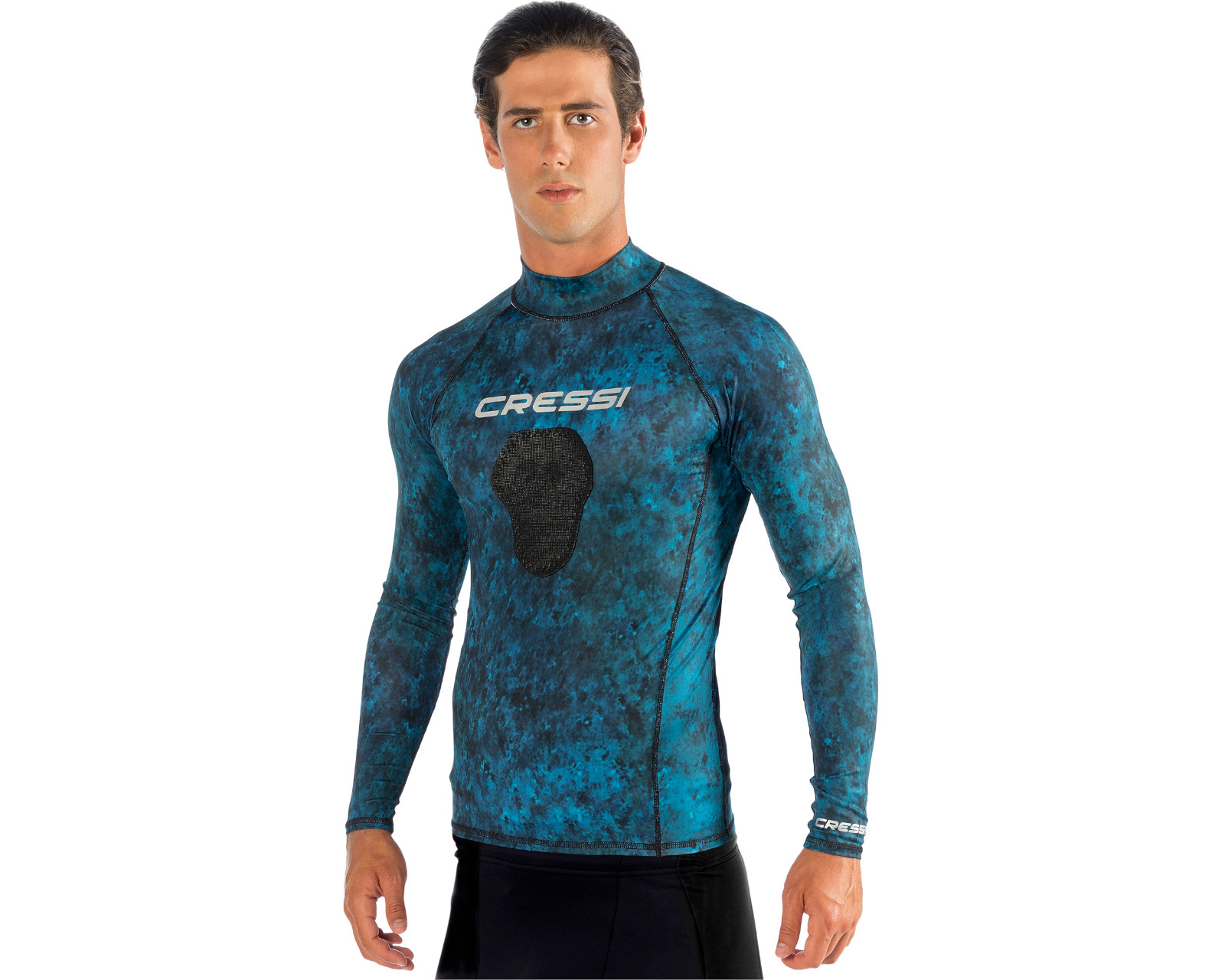 Foto 2 pulgar | Playera para Bucear Cressi Rash Guard Hunter Camuflaje Talla L Manga Larga color Azul para Hombre