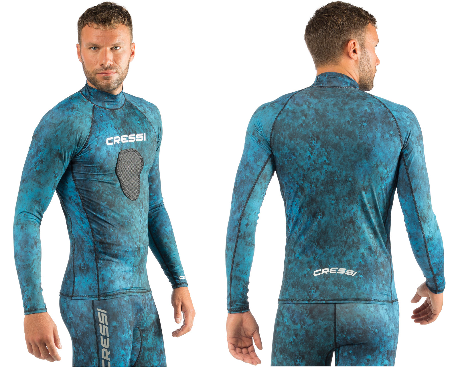 Foto 4 pulgar | Playera para Bucear Cressi Rash Guard Hunter Camuflaje Talla L Manga Larga color Azul para Hombre