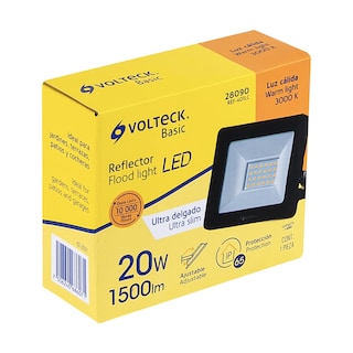 Foto 2 | Reflector Ultra Delgado Volteck Basic REF-401LC color Negro LED 20 W Luz Cálida