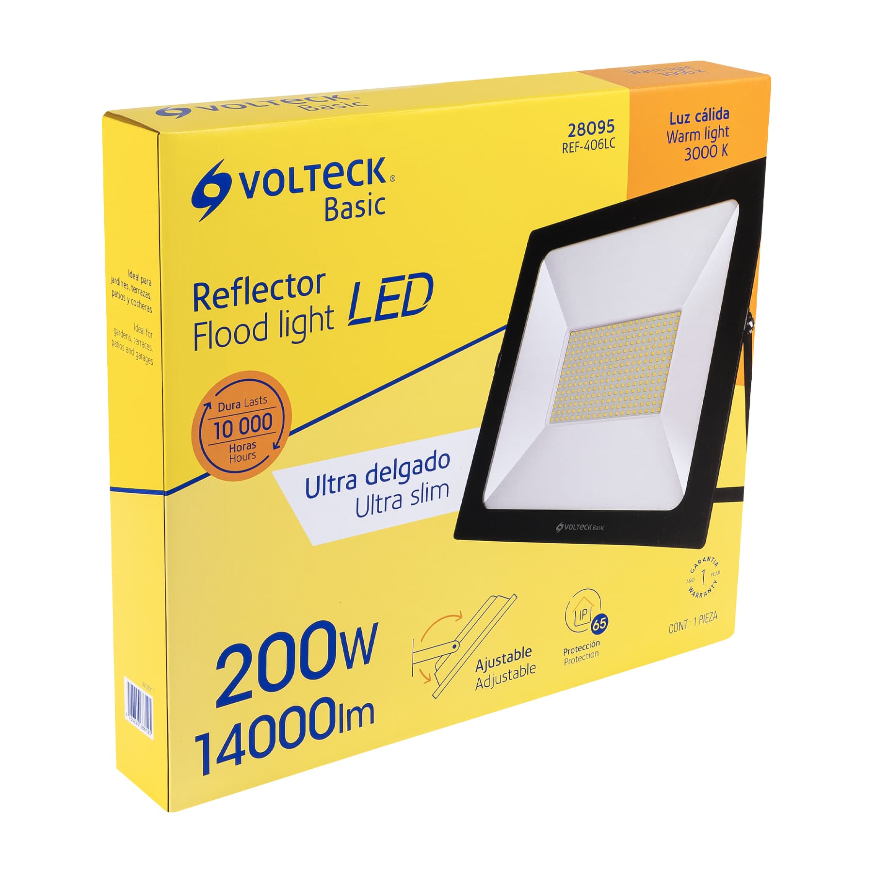 Foto 2 | Reflector Ultradelgado Volteck REF-406LC color Negro Led 200 W Luz Cálida