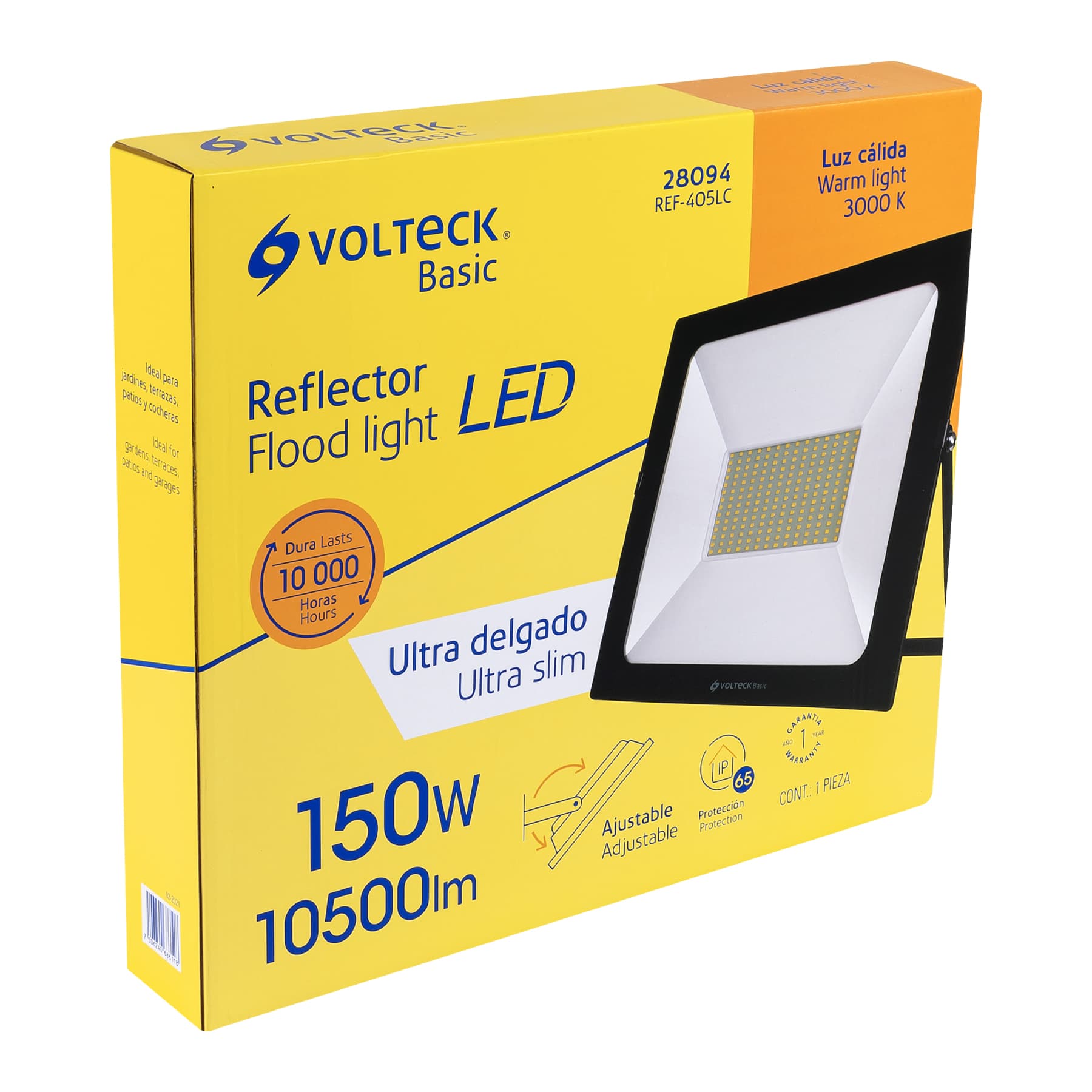 Foto 2 | Reflector Ultradelgado Volteck REF-405LC color Negro Luz Cálida Led 150 W