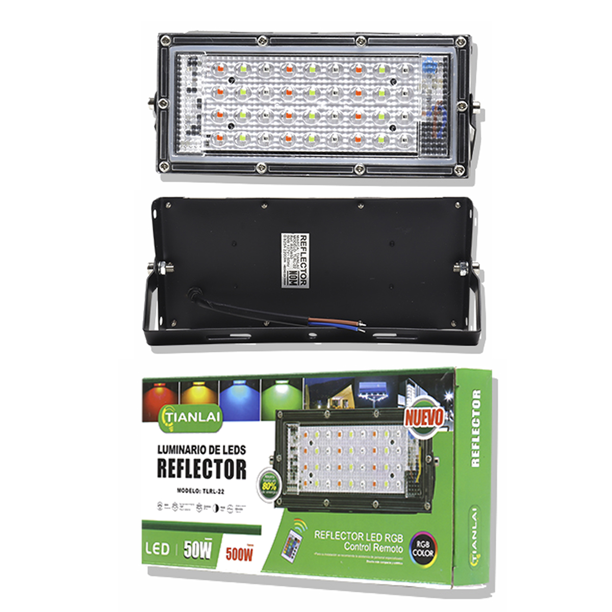 Foto 4 pulgar | Reflector Con Luz Multicolor Led Rgb Tianlai R47w50