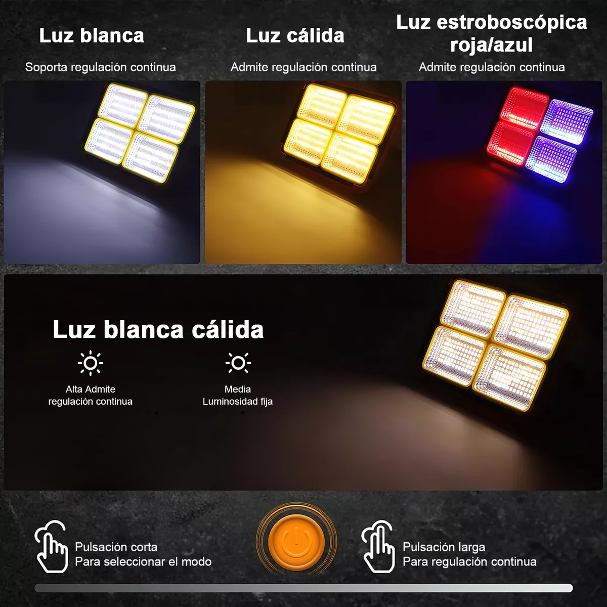 Foto 3 pulgar | Luz De Trabajo Solar Led Recargable De 100 W 10000 Lúmenes Eo Safe Imports Esi-13885 Multicolor