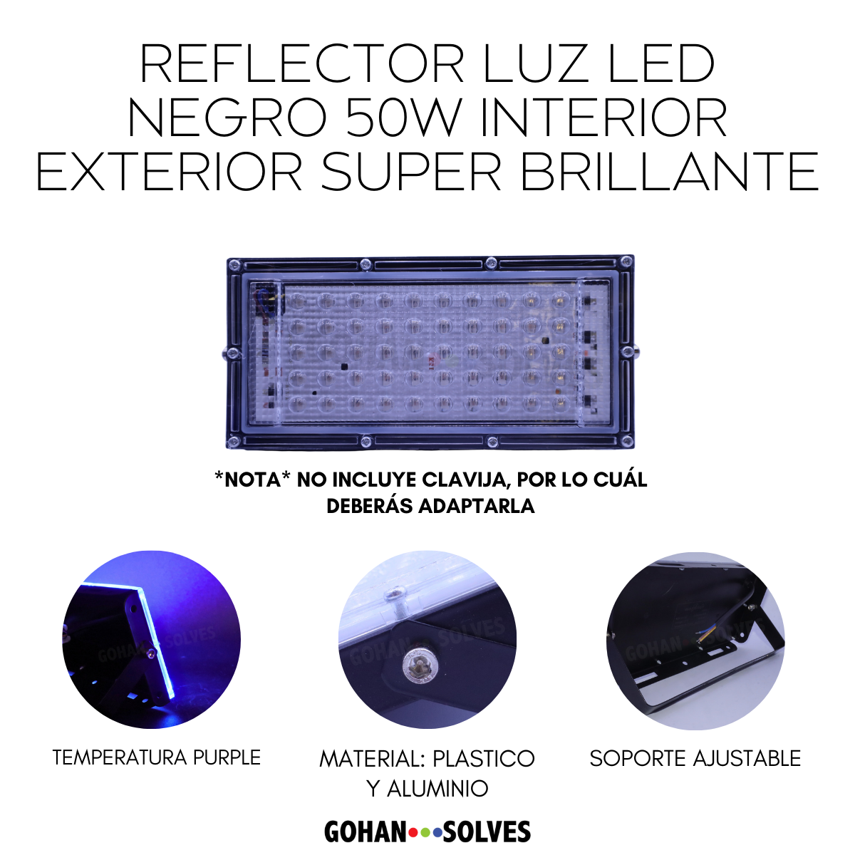 Foto 5 pulgar | Reflector Led 50w Luz Negra Ultravioleta Super Brillo Uv