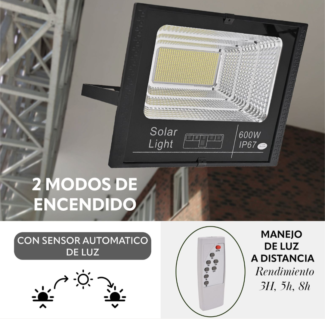 Foto 6 pulgar | Reflector Solar Led 600w