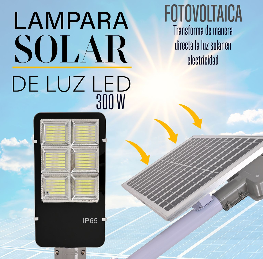 Foto 6 pulgar | Lampara Suburbana Led con Panel Solar 300w