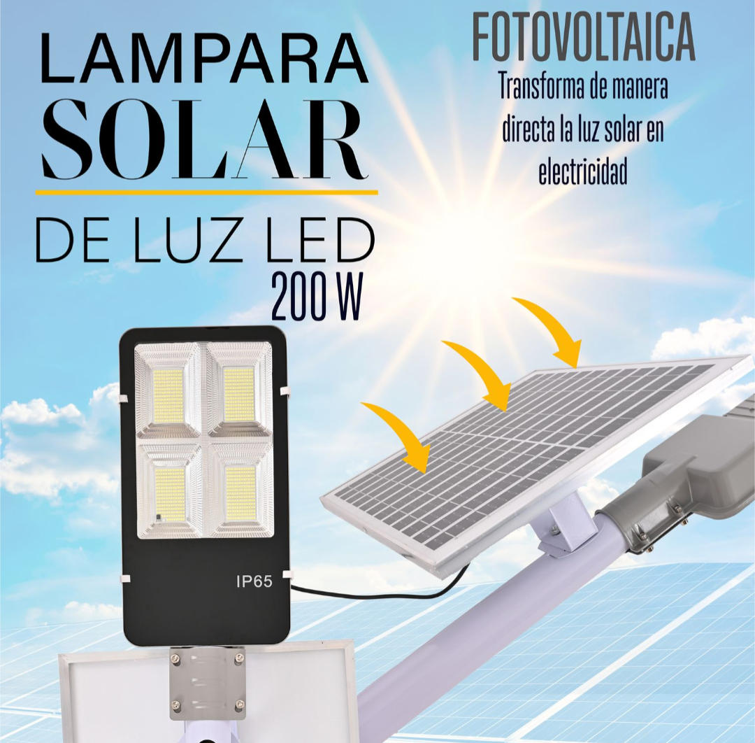 Foto 7 pulgar | Lampara Suburbana Led con Panel Solar 200w