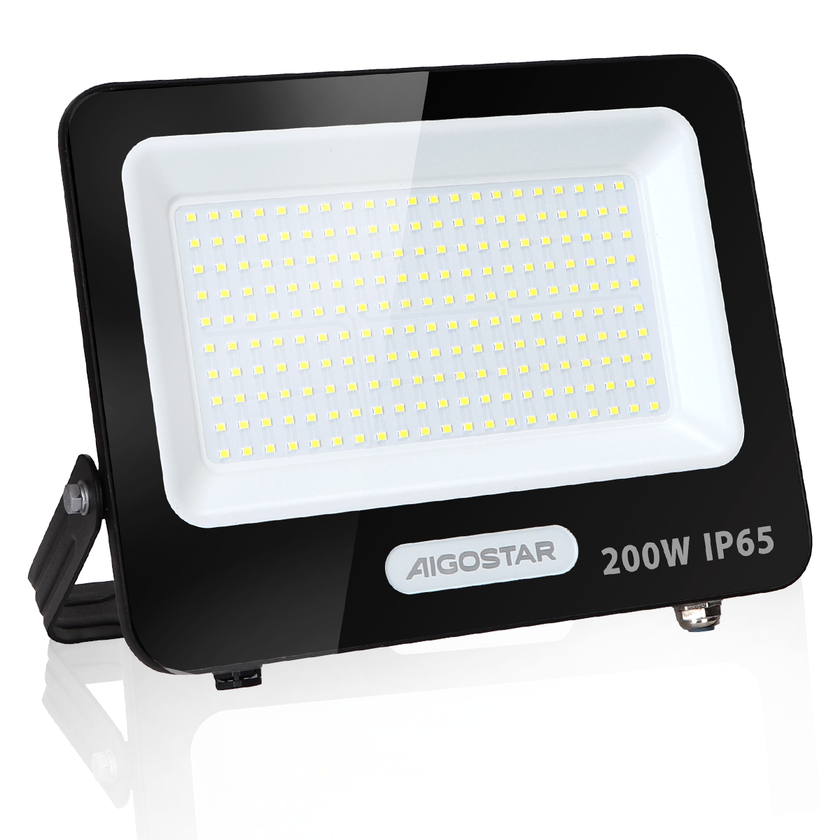 Foto 2 pulgar | Reflector Led 200w Slim Ip65 Negro Luz Blanco Frio Exterior