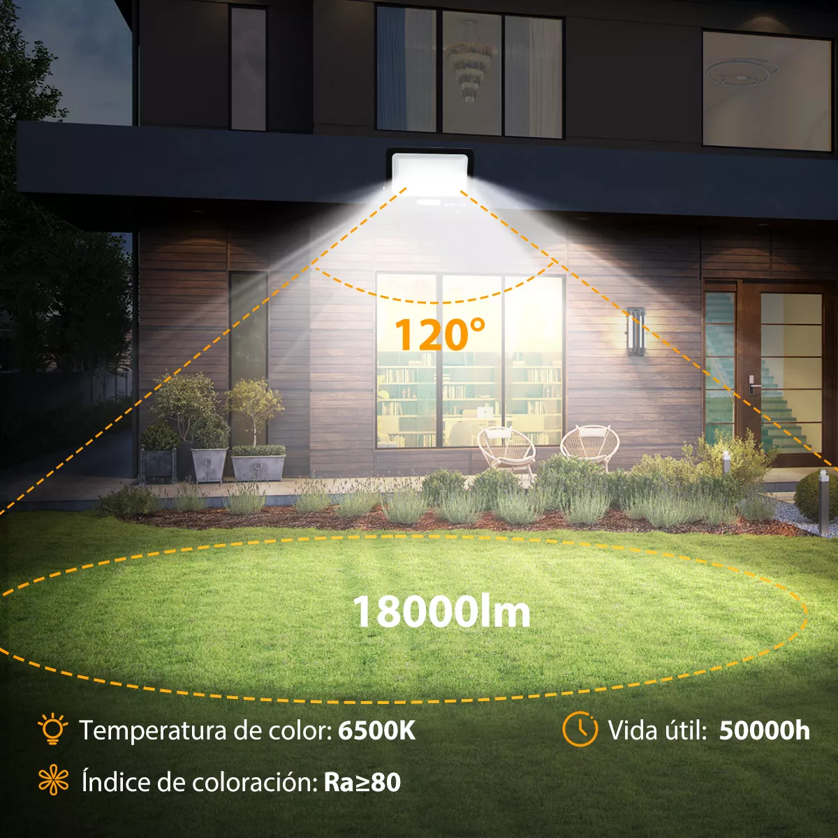 Foto 3 pulgar | Reflector Led 200w Slim Ip65 Negro Luz Blanco Frio Exterior
