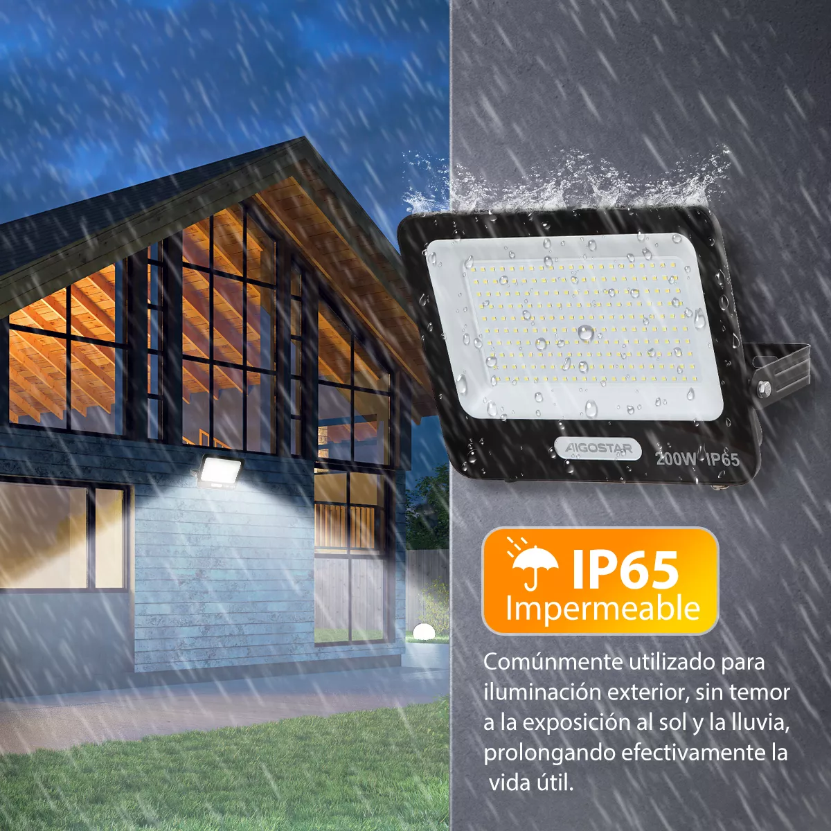 Foto 4 pulgar | Reflector Led 200w Slim Ip65 Negro Luz Blanco Frio Exterior