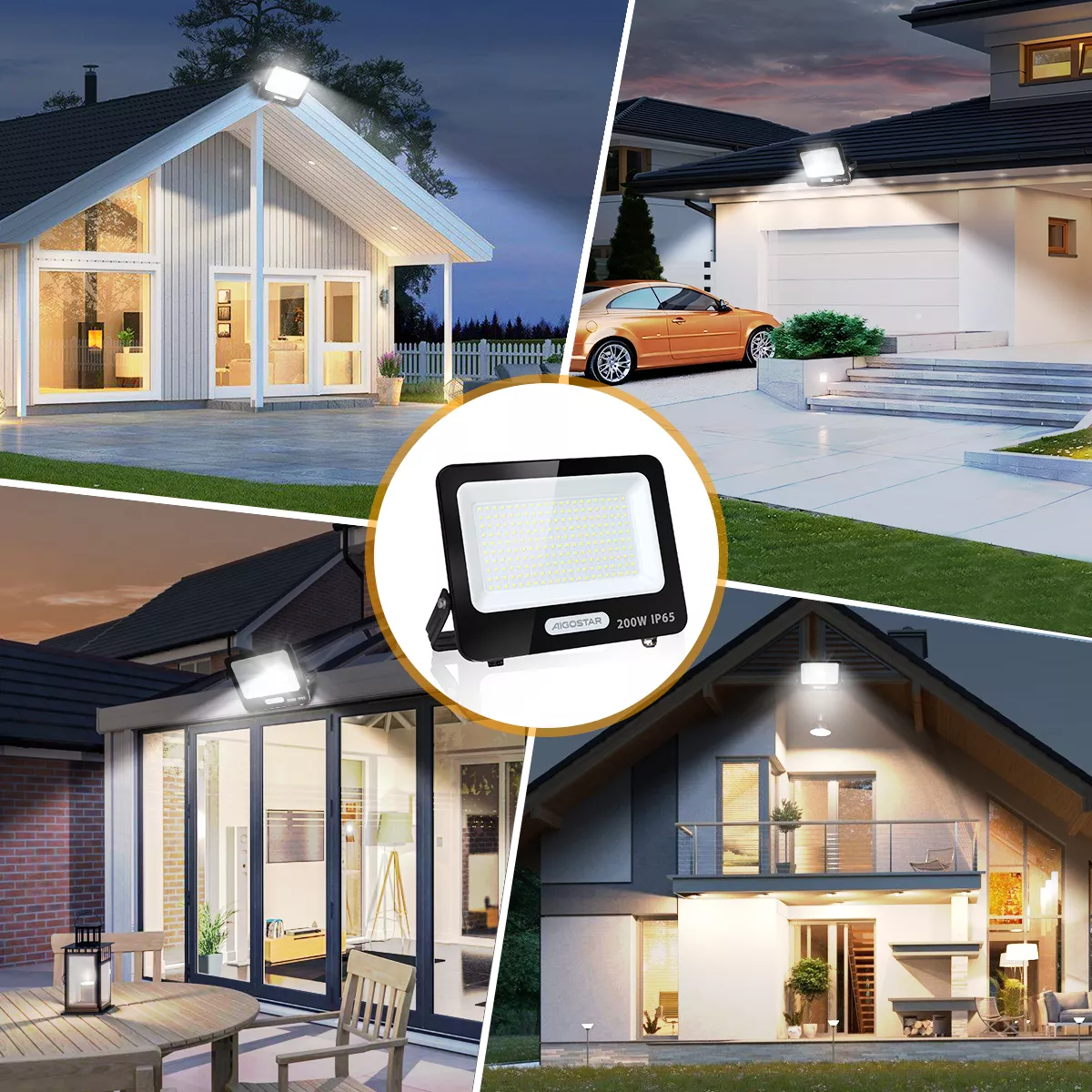 Foto 5 pulgar | Reflector Led 200w Slim Ip65 Negro Luz Blanco Frio Exterior