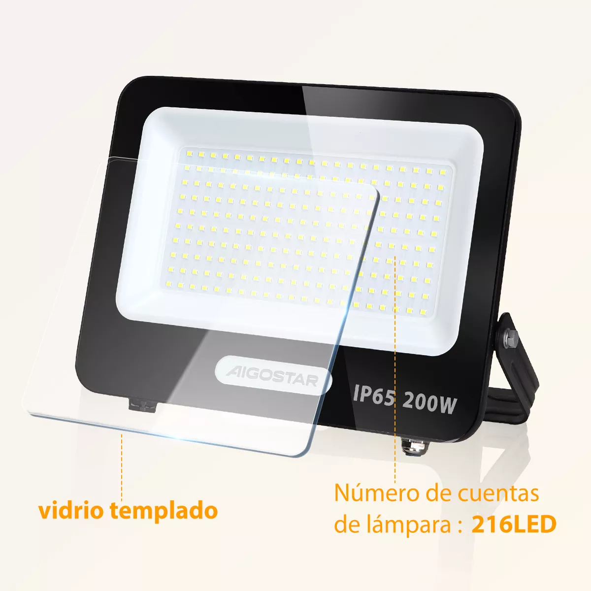 Foto 6 pulgar | Reflector Led 200w Slim Ip65 Negro Luz Blanco Frio Exterior