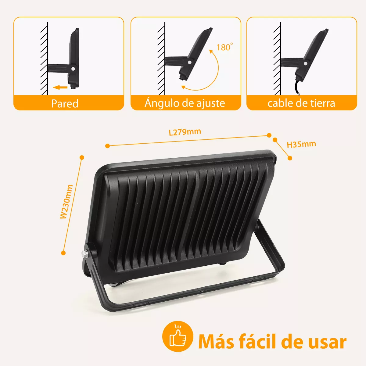 Foto 7 pulgar | Reflector Led 200w Slim Ip65 Negro Luz Blanco Frio Exterior