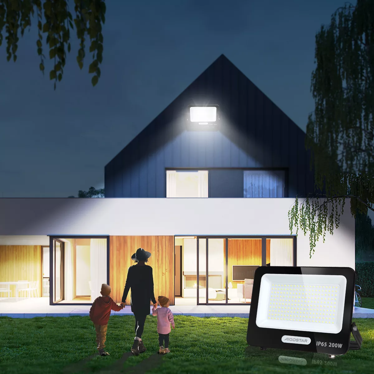 Foto 8 pulgar | Reflector Led 200w Slim Ip65 Negro Luz Blanco Frio Exterior