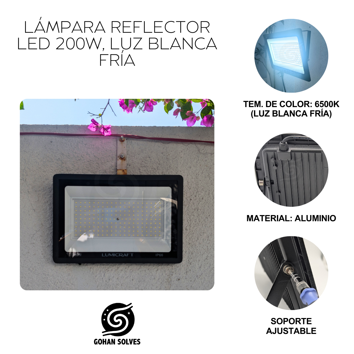 Foto 5 pulgar | Reflector Led Luz Blanco Frío 200w, Para Exterior E Interior