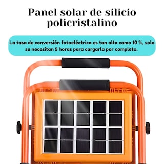 Foto 3 | Lampara Portátil Recargable Multifuncional, Para Emergencias Con Carga Solar Usb