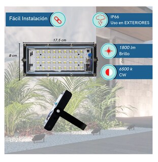 Foto 3 | Reflector Led 20w Luminario Exterior R18w30mm20 Belug - 5 Pzs Carcasa Negro Luz Blanco Frío