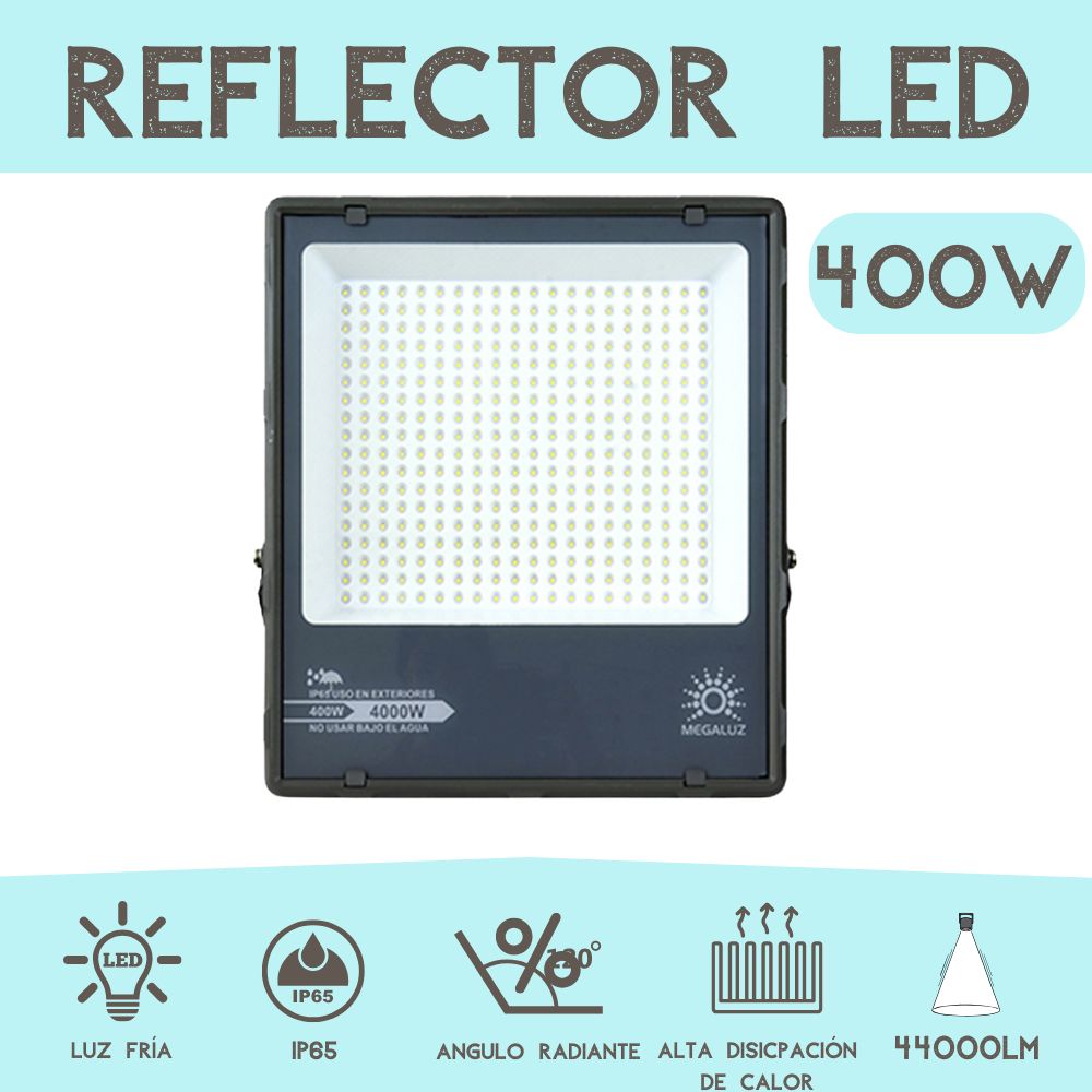 Foto 4 pulgar | Reflector Led 400 Watts Protección Ip65 Luz Led Fría 120º Angulo Radiante Ideal Para Exterior