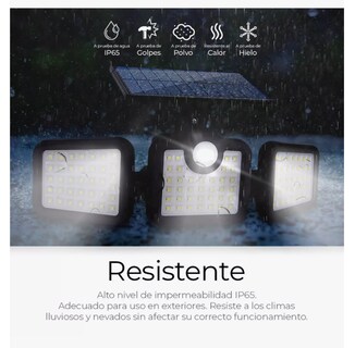 Foto 6 | Lampara Solar Con 3 Cabezales Sensor De Movimiento 108 Leds Color De La Luz Blanco 6500 K