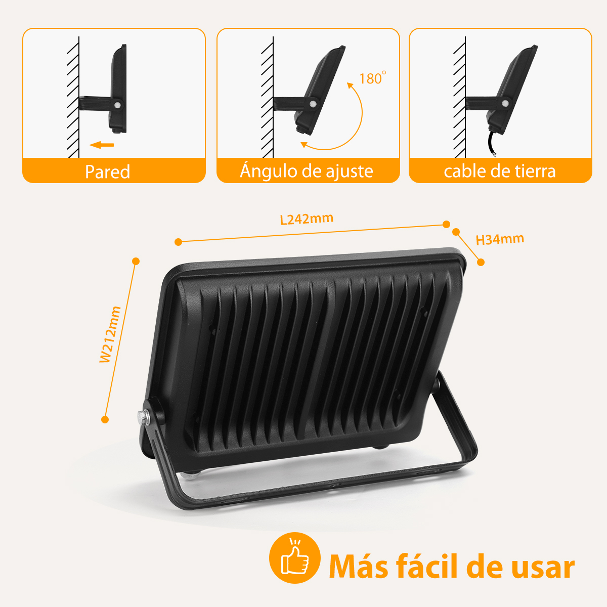 Foto 5 | Reflector Led 150w Slim Ip65negro Luz Blanco Frio Exterior