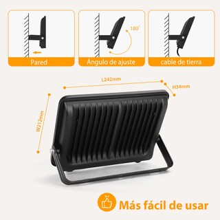 Foto 5 | Reflector Led 150w Slim Ip65negro Luz Blanco Frio Exterior