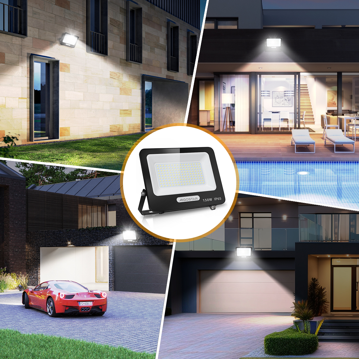 Foto 7 pulgar | Reflector Led 150w Slim Ip65negro Luz Blanco Frio Exterior