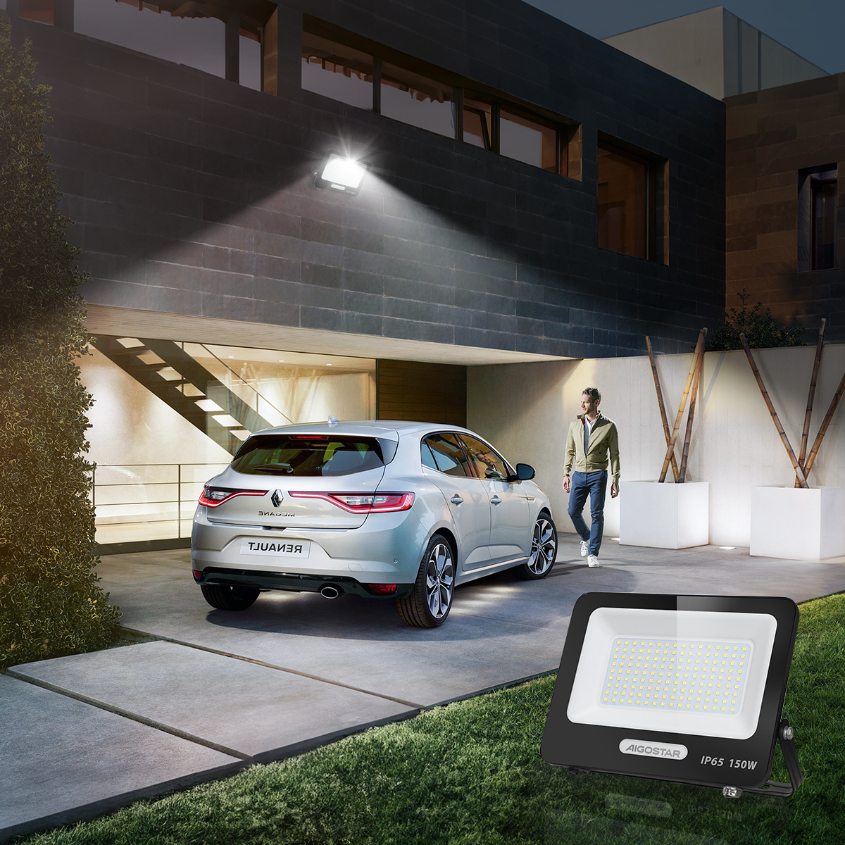 Foto 8 pulgar | Reflector Led 150w Slim Ip65negro Luz Blanco Frio Exterior