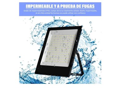 Foto 3 | Reflector Led Xtellar 100w Slim De Alto Brillo Para Exteriores Con Iluminación De 1000w, Negro, Luz Fría