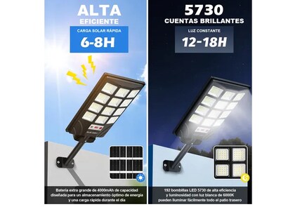 Foto 2 | Xtellar Reflector Solar Led Exterior De Alta Potencia Para Jardín Y Seguridad