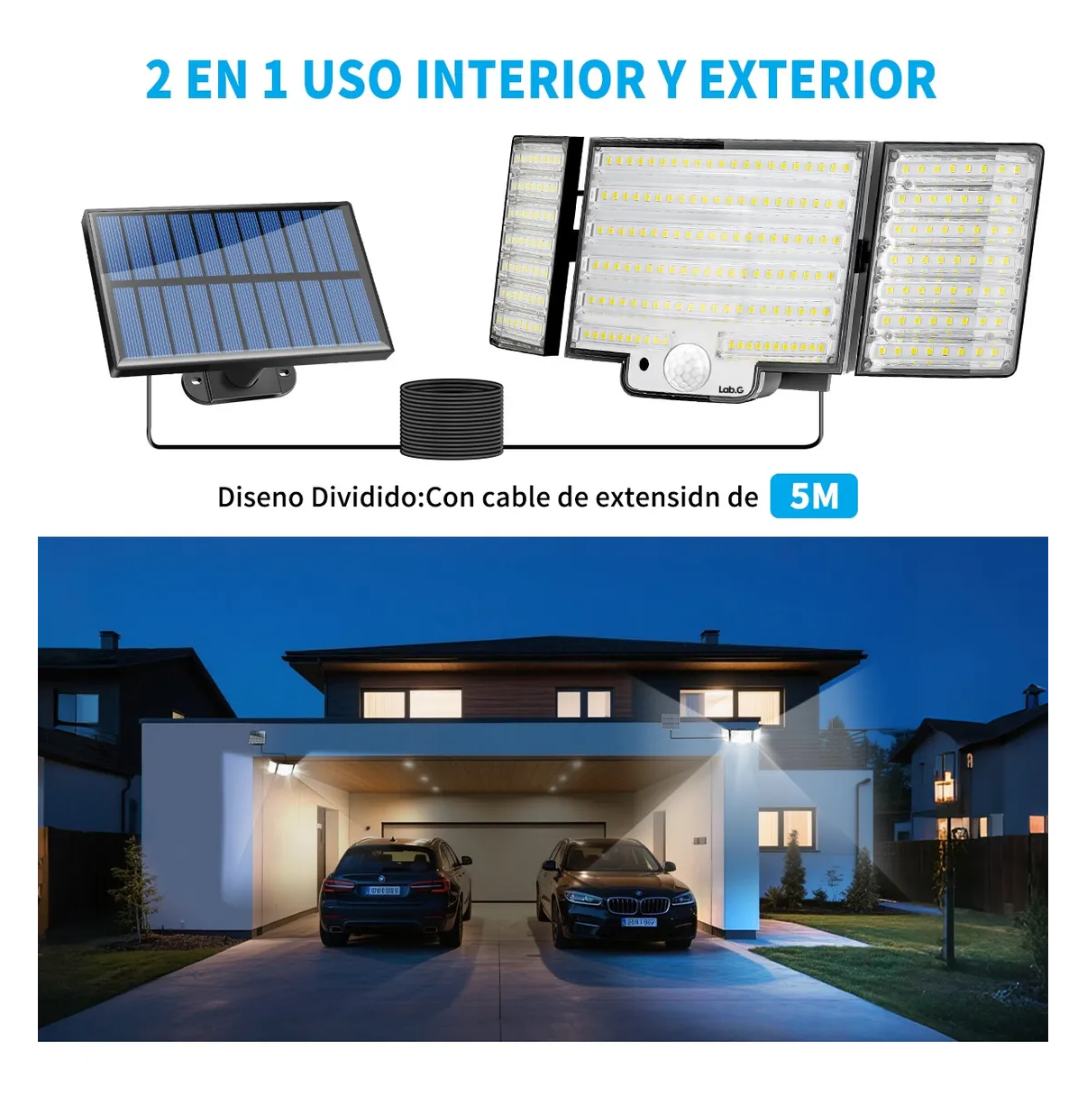 Foto 2 | Lamparas Solares Luz Solar Jardin Exterior Y Interior
