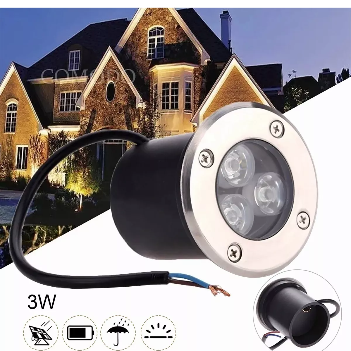 Foto 4 pulgar | Spot Empotrable para Piso Exterior LED Impermeable Eo Safe Imports Esi-9131 Multicolor