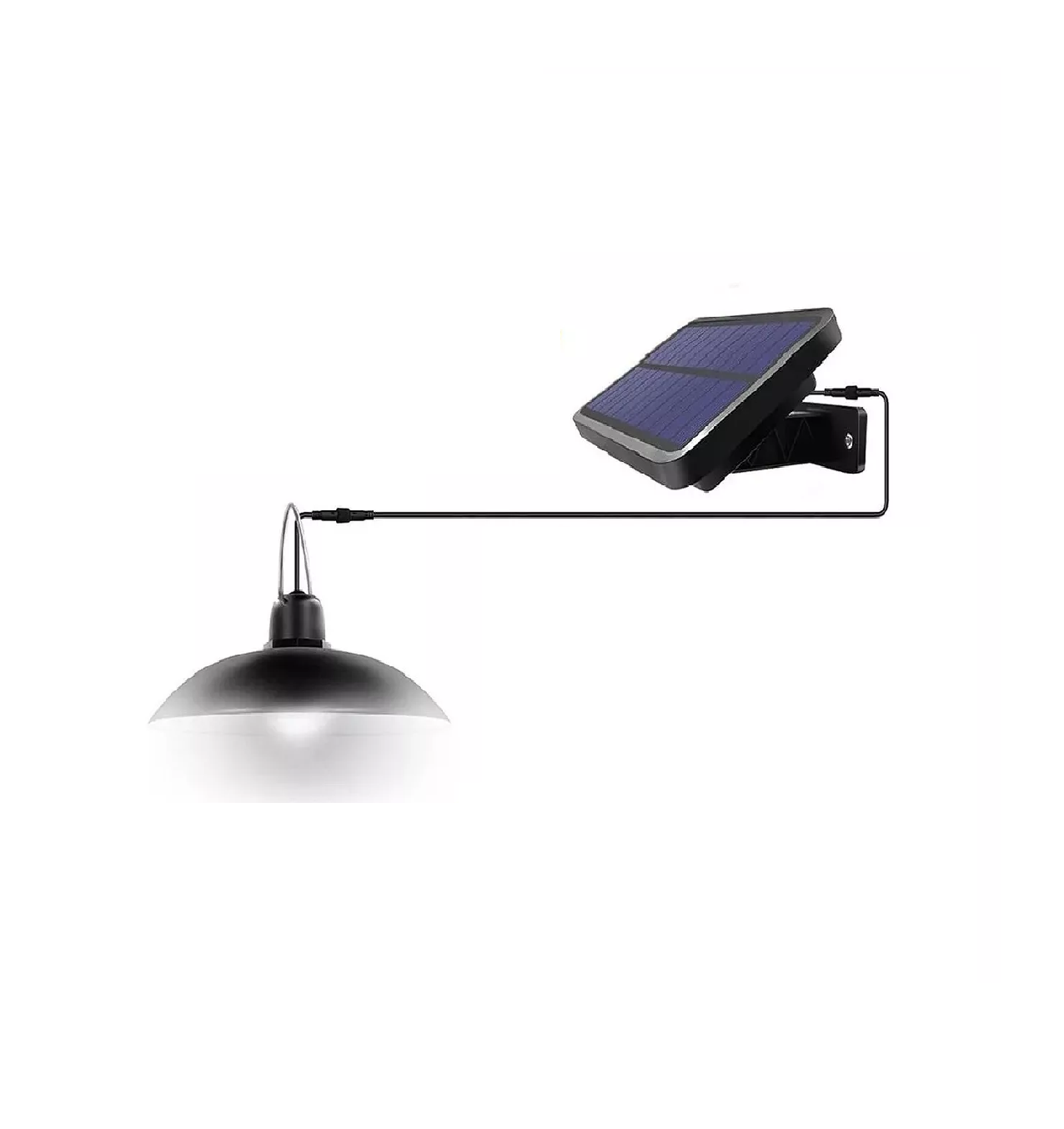 Lámpara Solar Recargable Luz Solar Exterior con 3 Luces LED Negro