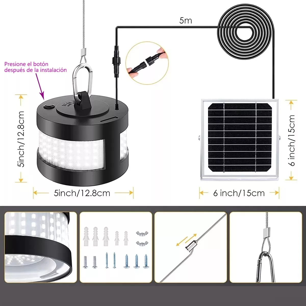 Foto 4 pulgar | Lámpara Solar De Pared Exteriores Sensor Luz 160 Led Eo Safe Imports Esi-11054 Negro