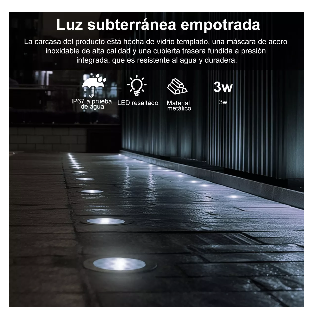 Foto 5 pulgar | Lamparas Spot Empotrable Para Piso Exterior Led Impermeable Negro