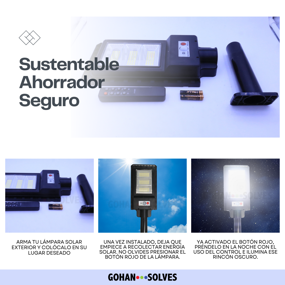 Foto 6 pulgar | Lámpara Solar Led 180w Para Exterior - Iluminación De Jardín, Patio Y Áreas Exteriores