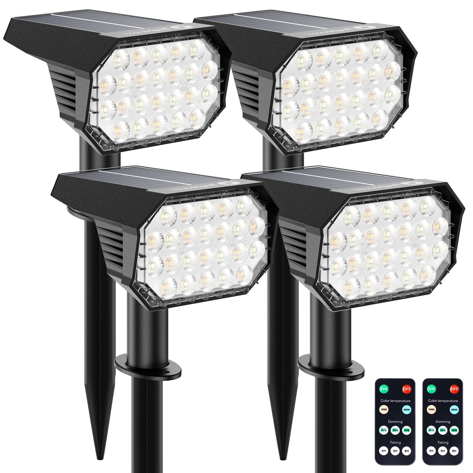 Foto 2 pulgar | Focos Solares Brightown, Impermeables, Paquete De 4 Con Mando A Distancia - Venta Internacional.