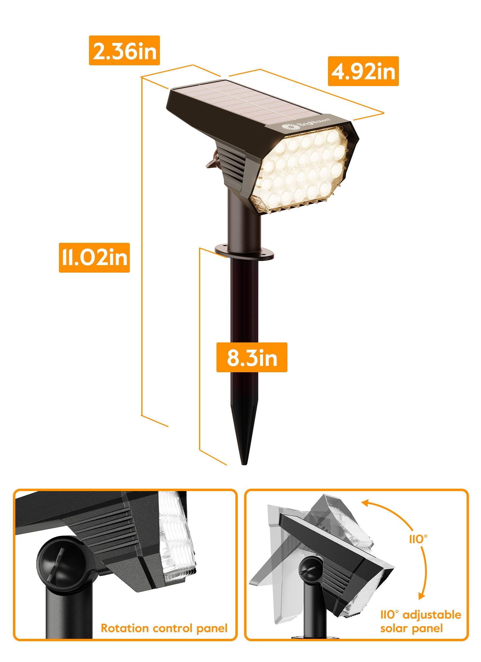 Foto 3 pulgar | Focos Solares Brightown, Impermeables, Paquete De 4 Con Mando A Distancia - Venta Internacional.