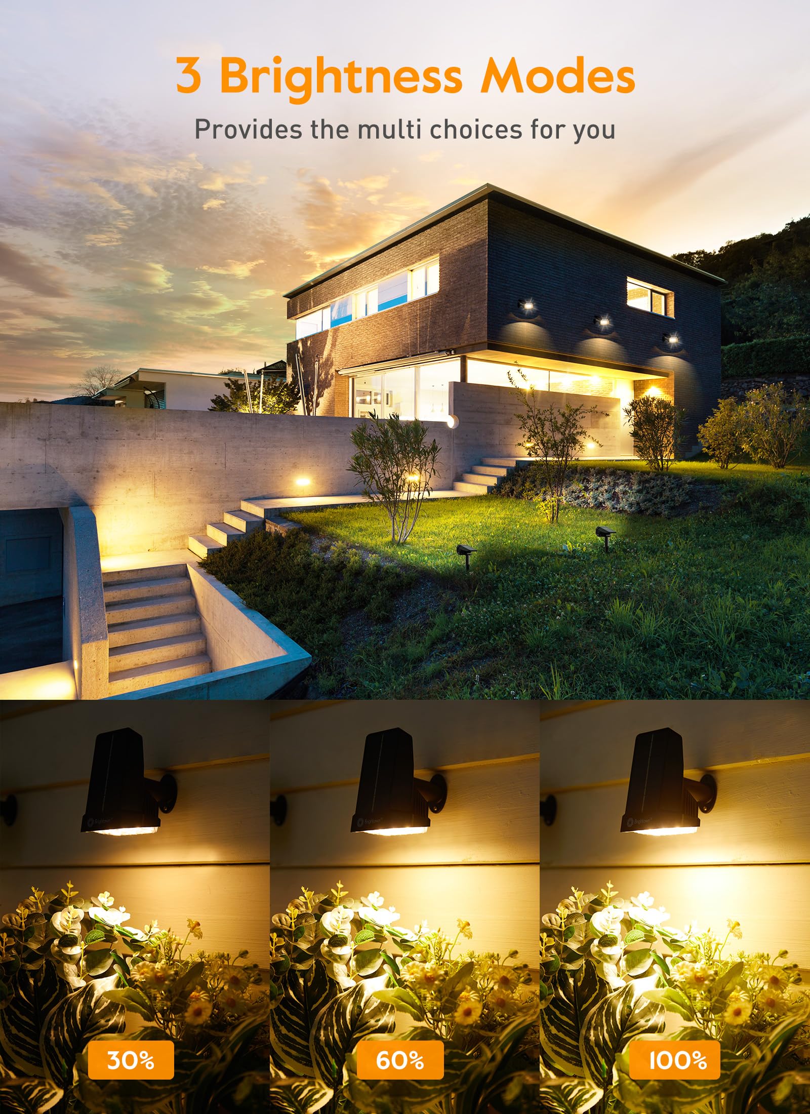 Foto 4 | Focos Solares Brightown, Impermeables, Paquete De 4 Con Mando A Distancia - Venta Internacional.
