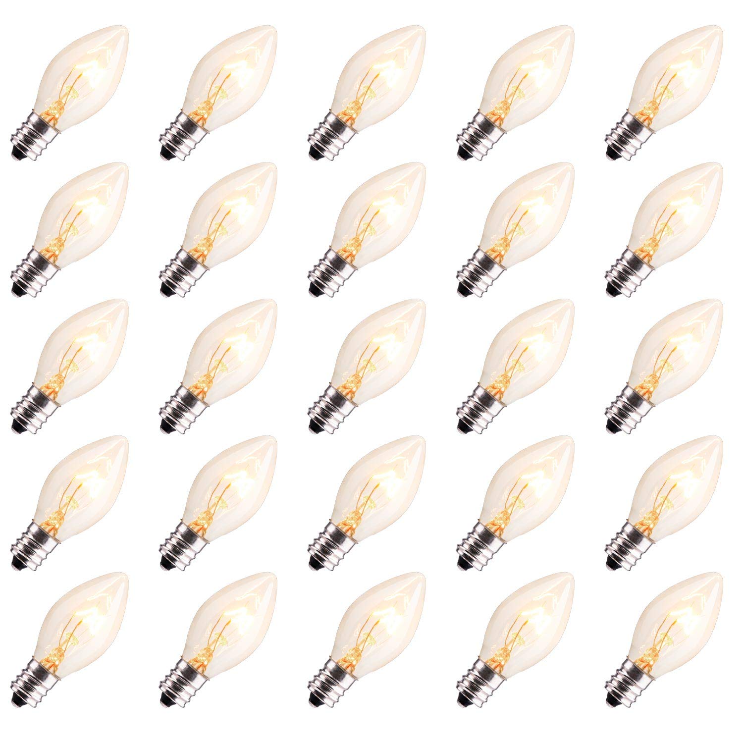 Bombillas Navideñas De Repuesto Brightown C7, Transparentes, 5 W, 100 Unidades - Venta Internacional.