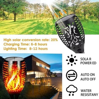 Foto 2 | Antorcha Solar Led Con Efecto De Fuego, Estaca Solar De 60 Cm - Venta Internacional.