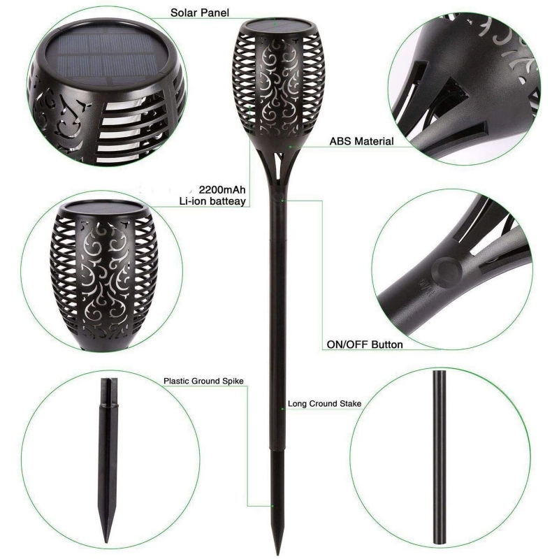 Foto 4 pulgar | Antorcha Solar Led Con Efecto De Fuego, Estaca Solar De 60 Cm - Venta Internacional.