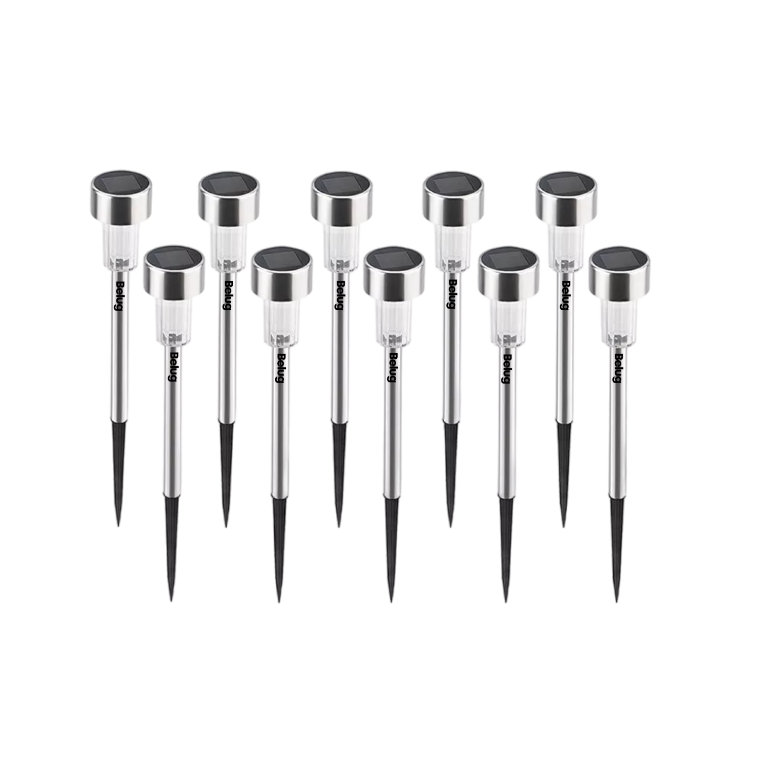 Luz Solar Césped Jardín Aire Libre 10 Piezas Iluminación, Belug  Negro
