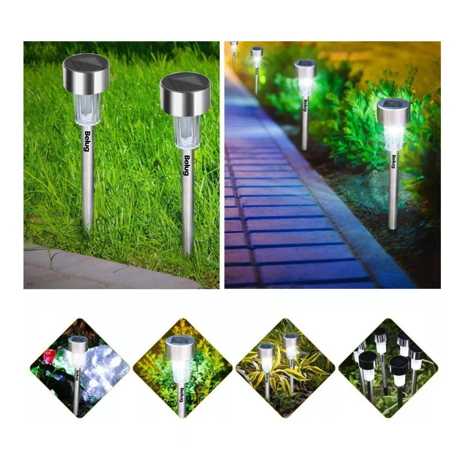 Foto 5 pulgar | Luz Solar Césped Jardín Aire Libre 10 Piezas Iluminación, Belug  Negro